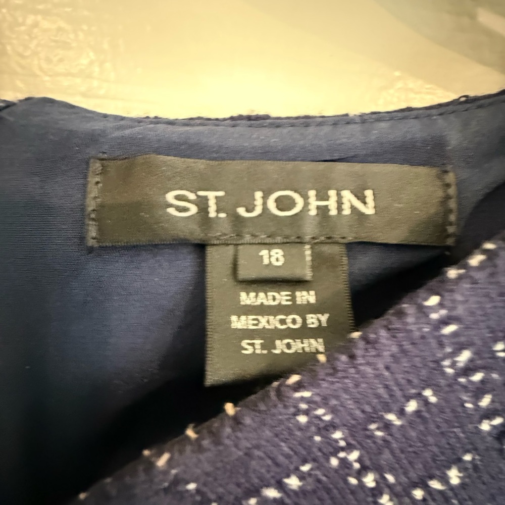 St. John Navy Geometric Dress Suit - Picture 4 of 5